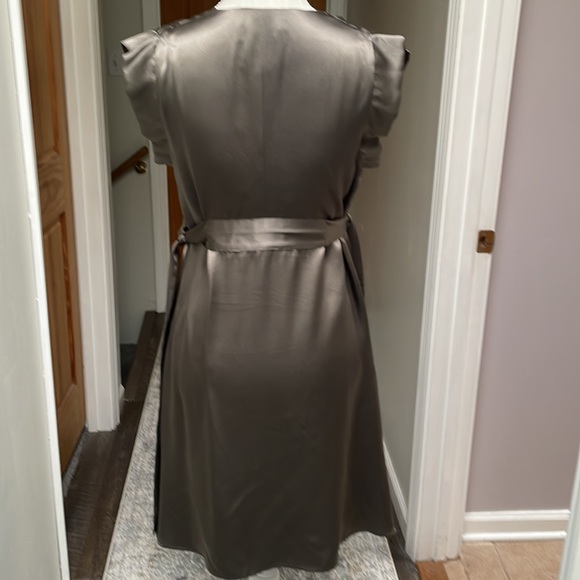 Mason silk dress with pockets! Dark olive/silver - Picture 4 of 6